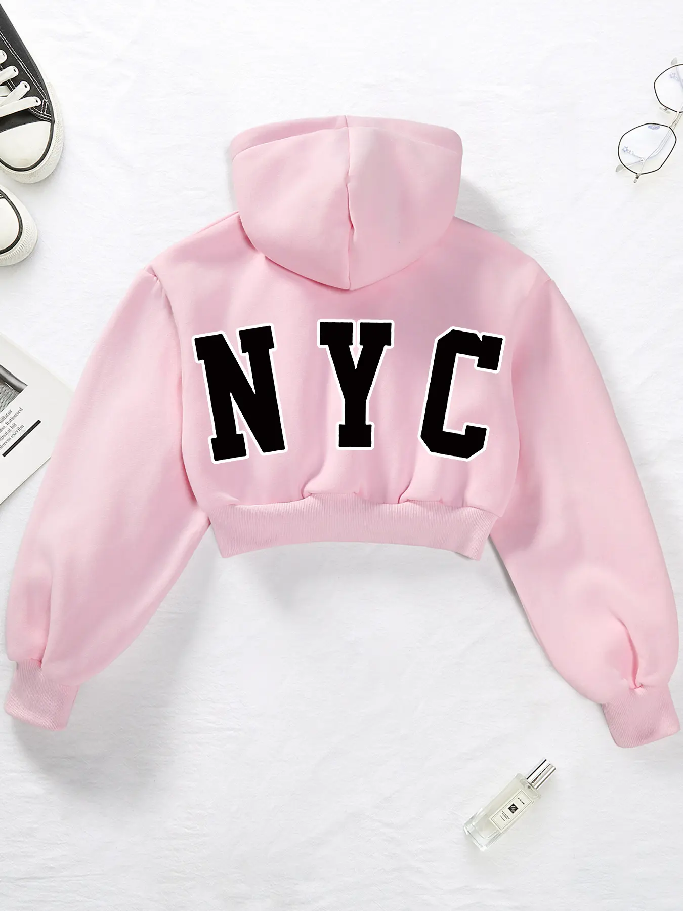 パーカー Cropped Tuck Sleeve Hoodie Sweatshirt Script Crop Hoodie - Black – S10 Training + Recovery