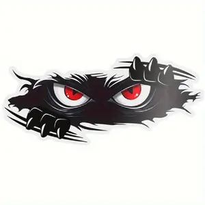 1PC Angry Peeping Monster Vinyl Car Decal - Large Durable Sticker, Suitable for Cars, Trucks, and Sports Vehicles, Black Bumper Sticker, Side Decals