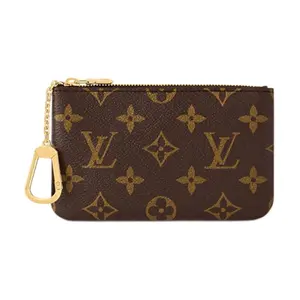 Louis Vuitton Coated Canvas Key Pouch With Monogram Hardware For Women In Brown