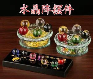 Big Dipper (Ursa Major) Seven-Star Array Crystal Ball Ornament (With Five-Elements Crystal Array / Five-Road Wealth Deity Crystal Array)