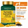 VAHDAM Turmeric Curcumin 2000mg High Strength | Lakadong Turmeric | 95% Curcuminoids with Black Pepper, Ginger & Boswellia Extract | Joint Inflammation & Mobility Support | 90 Veg Capsules | Food Supplement US Healthcare