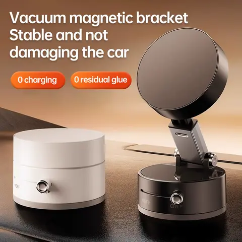 Magnetic Phone Mount - Foldable Retractable Adjustable Iron Square Holder, Strong 360-Degree Magnetic Suction, Anti-Slip, Portable Hand-Free Phone Holders & Mounts for Wide Range of Smartphones, Easy-Operation Driving Accessory