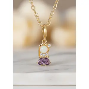 Rapunzel-Inspired | Elegant Gold Necklace, Luxury Jewelry with Diamond-Like Stones, Sparkling Pendant, Fashionable Statement Piece