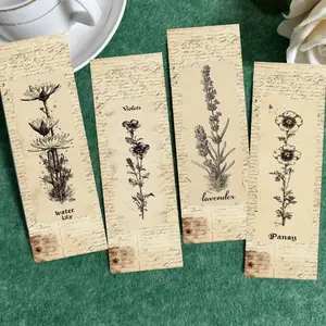Pack of 30 - Vintage Flower Illustration Series Bookmark Set, 1.5x6 inch each, paper bookmarks, art bookmarks, fun bookmarks, Book Accessories