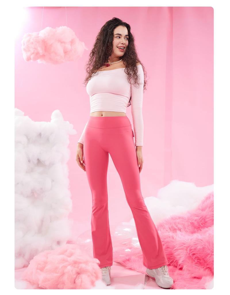 YEOREO CoreFlex Flare Leggings with Pockets for Women Scrunch Workout Leggings Butt Lifting Gym Yoga Pants