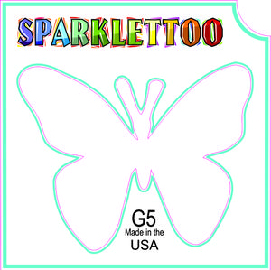 Ruby Red Paint G5-2 2 x 2 in. 2 Ply Butterfly Design Glitter Tattoo, Pack of 100