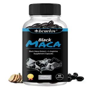 Bcuelov Black Maca and L-Arginine Supplement, Supports Energy, Stamina, Vitality, 60 Capsules