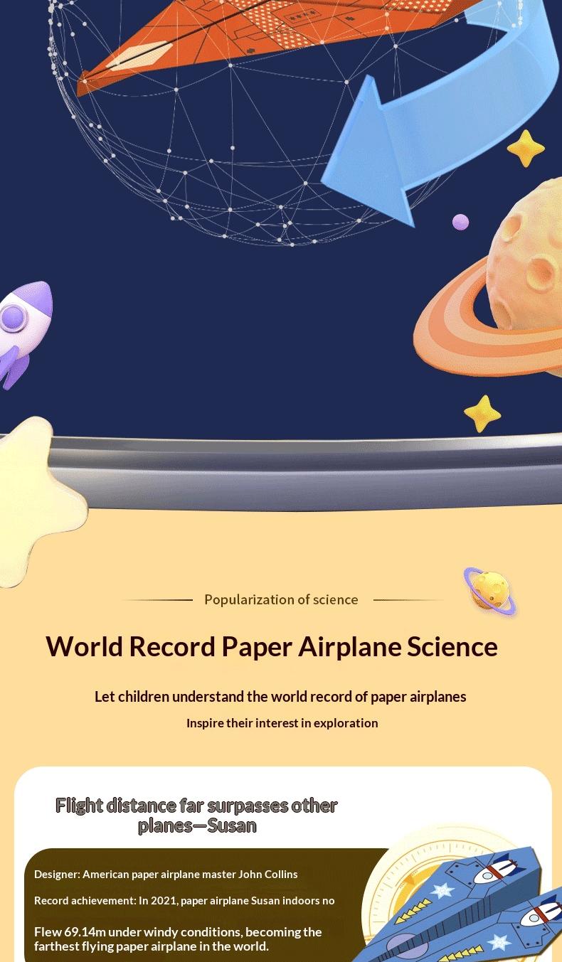 DIY Paper Airplane Book, 16 Creative Folding Paper Planes with 32 Sheets of Colorful Origami Paper, Arts & Crafts Kit with Video Tutorials – Gifts for Boys and Girls Ages 6–12+ 10.3*8.1 inches