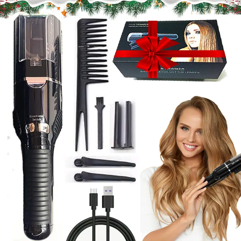 Professional Women Hair Portable Cordless Styling Tool Multifunctional Styler Styling Hair Tools USB Wireless Lightweight Split End Trimmer for Dry Brittle Hair Preservation Perfect Hair Quality