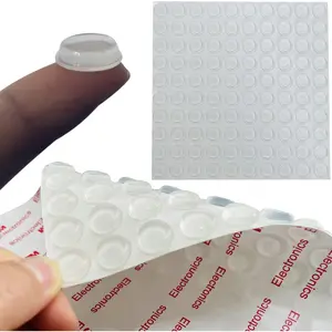100 count Cabinet Door Bumpers Clear Rubber Stoppers Bumpers Self Adhesive Cupboard Door Drawer Furniture Bumpers Glass Tops  Boards Picture Frames 1/2"