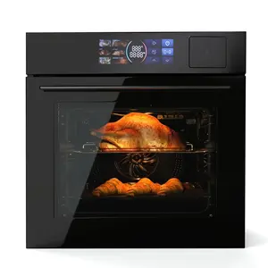 【GARVEE】24 Inch Single Wall Oven, 2.5 Cu.Ft. Built In Wall Oven, Electric Steam Oven With 8 Baking Modes&Air Frying, Stainless Stain Electric Convection Oven, Black