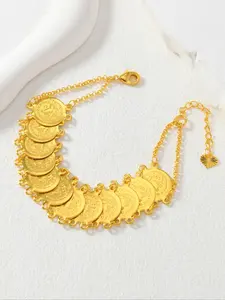 Vintage Luxury 24k Gold Plated Bracelet, Fashionable Copper Bracelet for Women & Girls, Trendy All-match & Exquisite Jewelry for Birthday Gift, Charms Bracelet