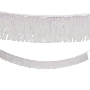 9 Ft. Iridescent Ready-to-Hang Metallic Tinsel Fringe Garland