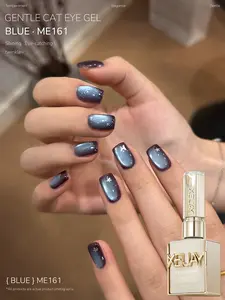 1Pc Brown-Blue Cat Eye Nail Gel - Rich Brown & Deep Blue Hues With Striking Cat Eye Effect, Perfect For  Women's Casual & Formal Looks, Long-Lasting & Chip-Resistant