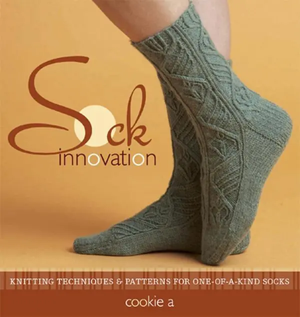 Used Paperback Book - Sock Innovation: Handmade Knitting Guide with 15 New Patterns, Advanced Stitch Manipulation & Angular Geometric Designs by Cookie A (English), Sock Knitting