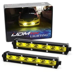 iJDMTOY Amber Yellow 18W High Power LED Daytime Running Light Kit w/Relay Wire Harness, Universal Fit For Car, Truck, SUV, etc