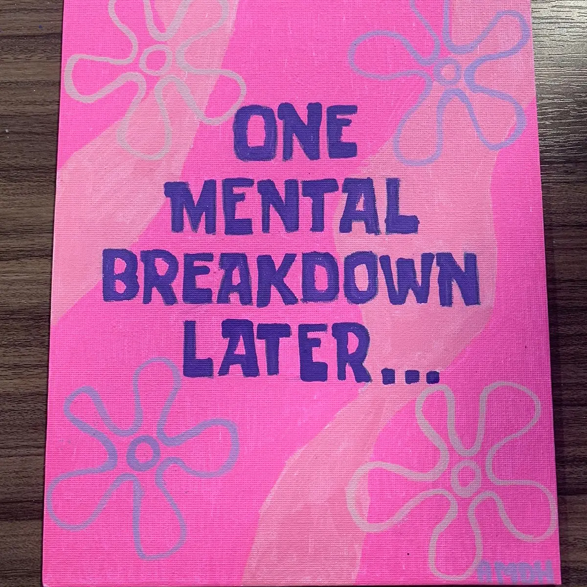 Pink one mental breakdown later… SpongeBob painting