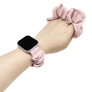 Compatible with Apple Watch Band S87 Cross-Border Women Solid Color Soft Silk Scrunchie Apple Watch Band