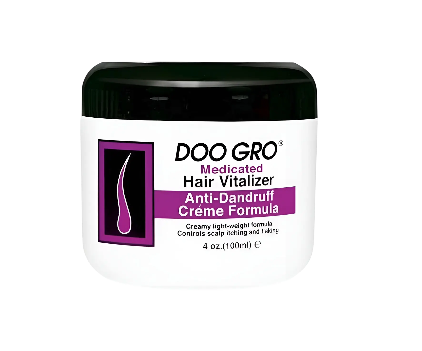 DOO GRO Medicated Hair Vitalizer Anti-Dandruff Scalp Treatment Creme - 4 oz, Relieves Itching & Flaking, Reduces Hair Breakage, Contains Stearyl Alcohol