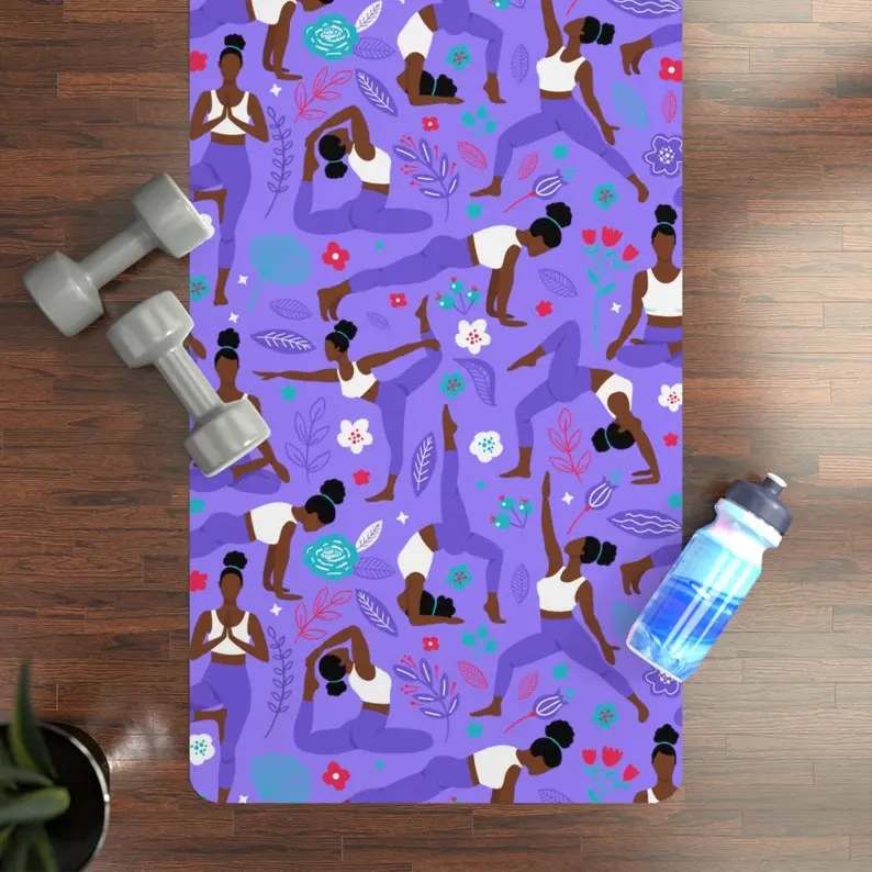 Afro Girl Yoga Poses Yoga Mat: Meditation Pilates Style