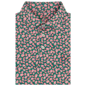 The Azalea Men's Short Sleeve Performance Polo - Spring Pink, Golf Polo Shirt, Polo Golf 3D, Style 3D Golf, Gift For Men