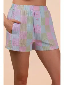 Pastel Seersucker Check Shorts