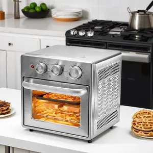 16.9QT Air Fryer Toaster Oven Combo 5-in-1, Countertop Convection Oven with Bake, Broil, Toast, Up to 450°F, Includes 4 Accessories, Stainless Steel