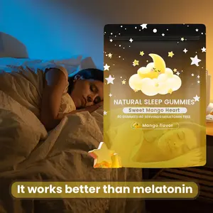 Natural Sleep Gummies - 40 Servings -Sweet Mango Stars (Melatonin Free)  Vitamin