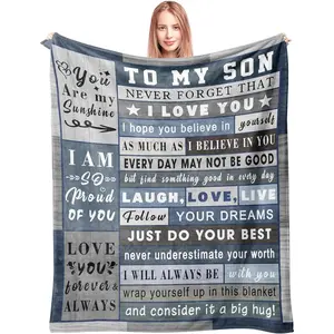 Gifts for Son Blanket - Son Gifts from Mom/Dad - to My Son - Gift Ideas for Adult