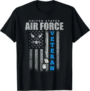 100%cotton Veteran Of The US Air Force USA Flag Veterans T-Shirt
