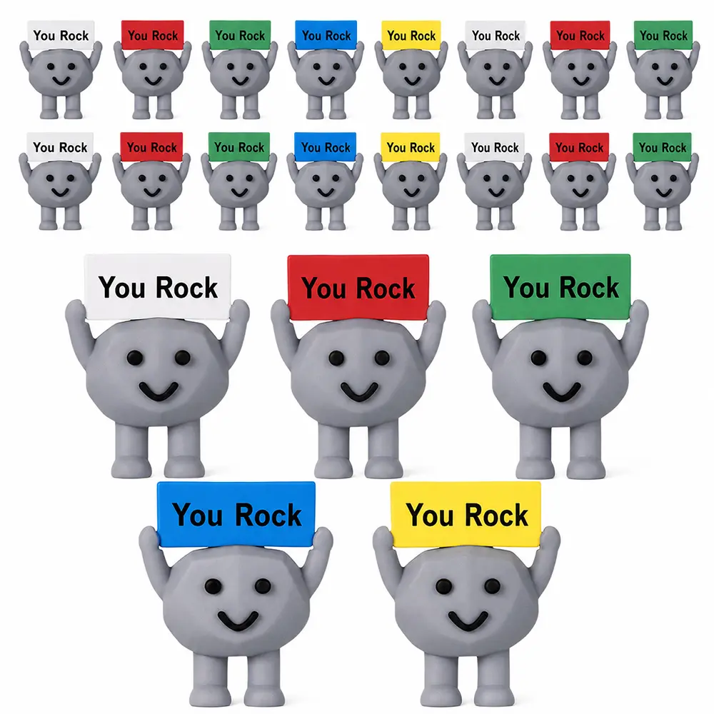 30-200 Pcs Mini You Rock Figurines Bulk Set Cute Motivational Pocket Hug Stone With 5 Assorted Color Signs Mixed Pack Appreciation Gifts For Coworkers Teachers Students