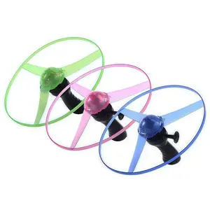 4 PCS Flying Toys Light-Up Disco Flyers Colorful LED Flying Discs with Launcher for Kids Adults Outdoor Fun