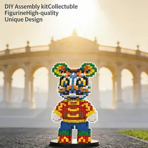 1795pcs Colorful Ethnic Bear DIY 3D Puzzle Building Blocks, Home Office Decor, Party Decoration, Ideal Gift for Thanksgiving Christmas Halloween Easter