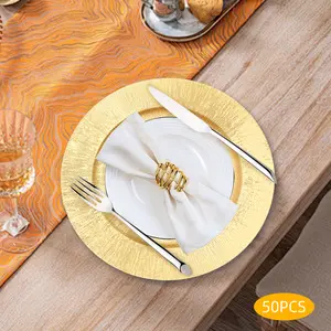 50 Pack Round Charger Plates For Party Wedding And Holiday Table Decor home essentials