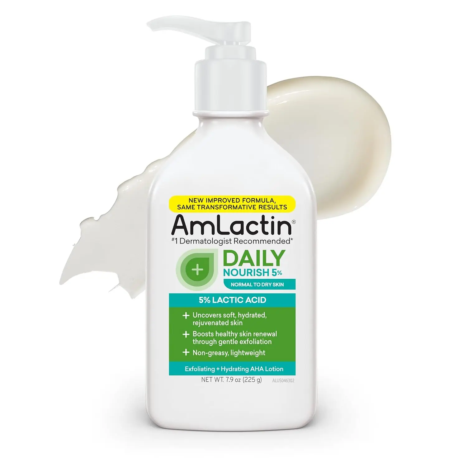 AmLactin Daily Nourish 5% Face & Body Lotion - Dry Skin Care Moisturizer, 7.9 oz