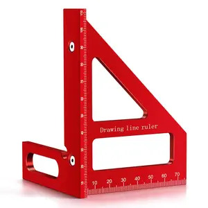 Swiilpo 3D Multi-Angle Measuring Ruler, Professional 45 90 Degree Aluminum Alloy Woodworking Square Protractor, Miter Triangle Ruler, Precision Layout Measuring Tool Metric Construction RulersQuesear
