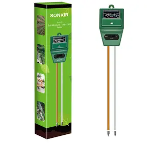 Soil pH Meter, MS02 3-in-1 Soil Moisture/Light/pH Tester Gardening Tool Kits for Plant Care, Great for Garden, Lawn, Farm, Indoor & Outdoor Use (Green)