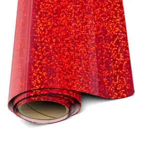 Red Holographic Heat Transfer Vinyl - Siser HTV - 20" x 1 Yard ( 36 inch Roll) Iron On or Heat Press - Glitter Tshirt Design