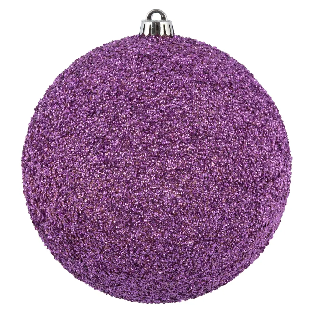 212 MAIN Mauve Beaded Ball Home Decor Ornament - 8 in. Plastic Sparkling Hanging Ornament, 2 Per Bag, Holiday Home Festive Decoration, Sparkling Hanging Ornaments