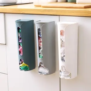 Wall-Mounted Kitchen Trash Bag Holder, Plastic Garbage Storage Organizer, Multi-Purpose Hanging Bin for Home Organization