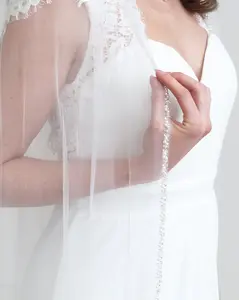 Charlotte Pearl & Crystal Beaded Edge Wedding Veil