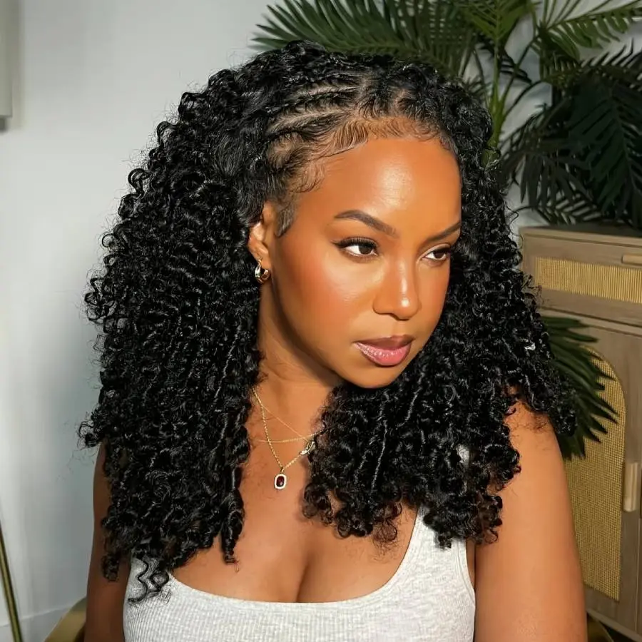 Burmese Curly Half Wig Human Hair Wear Go Glueless Wig 200% Density 3 In 1 Half Wigs For Women Drawstring Seamless Flip Headband Wig Beginner Friendly Burmese Curly With Sparil Ends Human Hair Half Wig,summerhairstyles