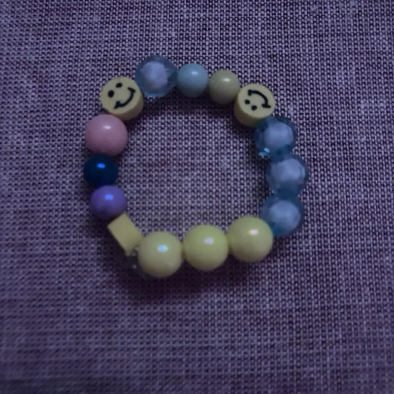 Bracelet with Colorful Beads and Smiley Faces Design