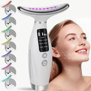 7 modes of facial and neck massager, vibration and heating technology, USB charging, anti-wrinkle facial massager, Facial beauty machine, Facial beauty massagers, facial and neck lifting and anti-aging device, ergonomic design