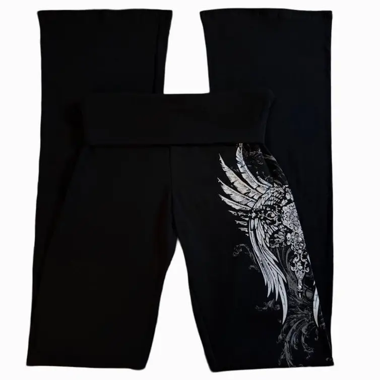 Celestial foldover flared leggings