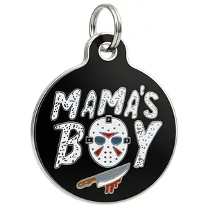 Mama's Boy Halloween - Pet ID Tag - Personalized Engraved Dog Tag
