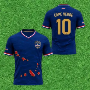 [Custom Name + Number] Cape Verde Number 10 Soccer Jersey, Football Shirt, Soccer Fan Tee, Match Day Apparel