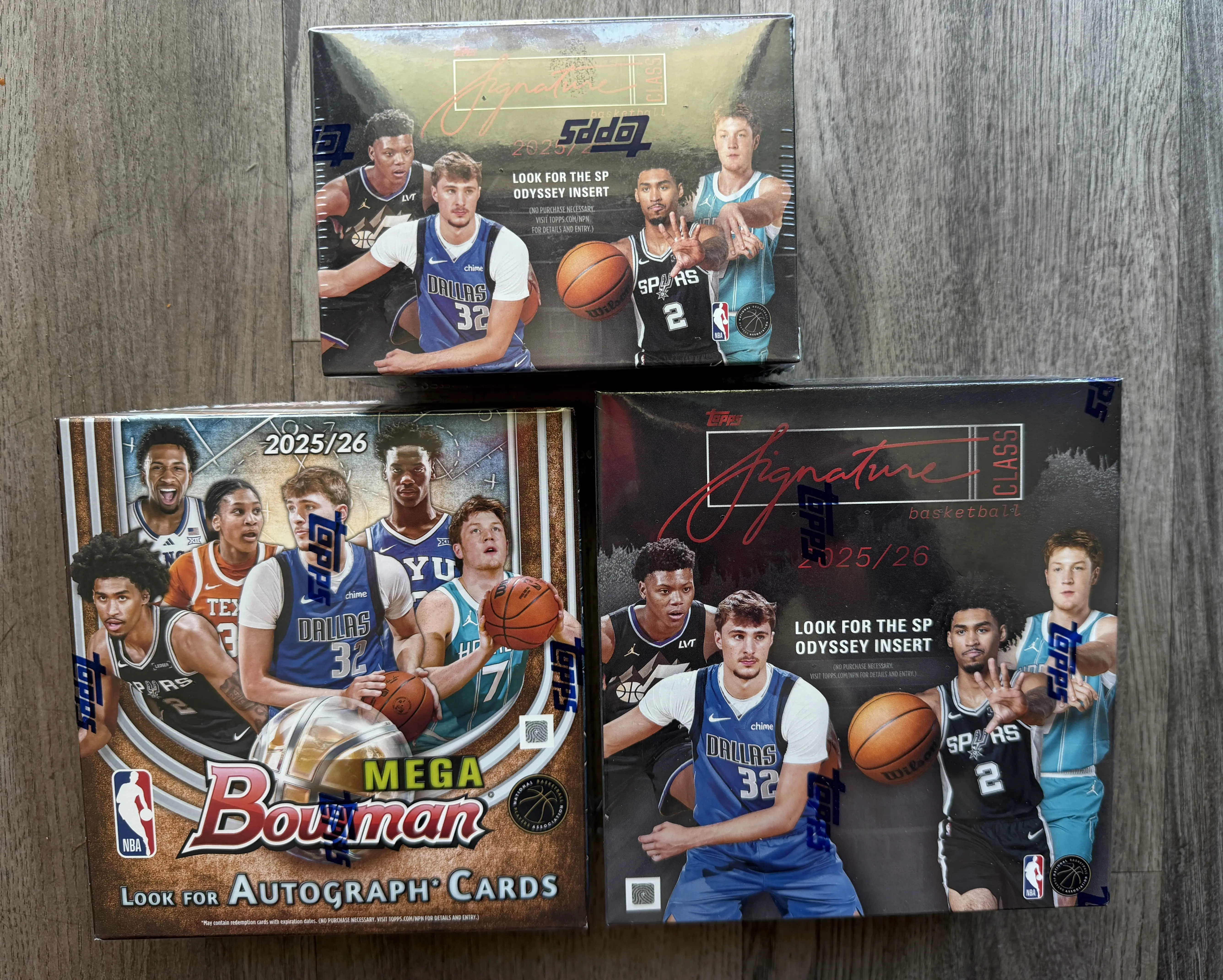 2025/26 NBA Basketball Bundle Mega Bowman + Mega & Blaster Signature Class - 3 Boxes Total