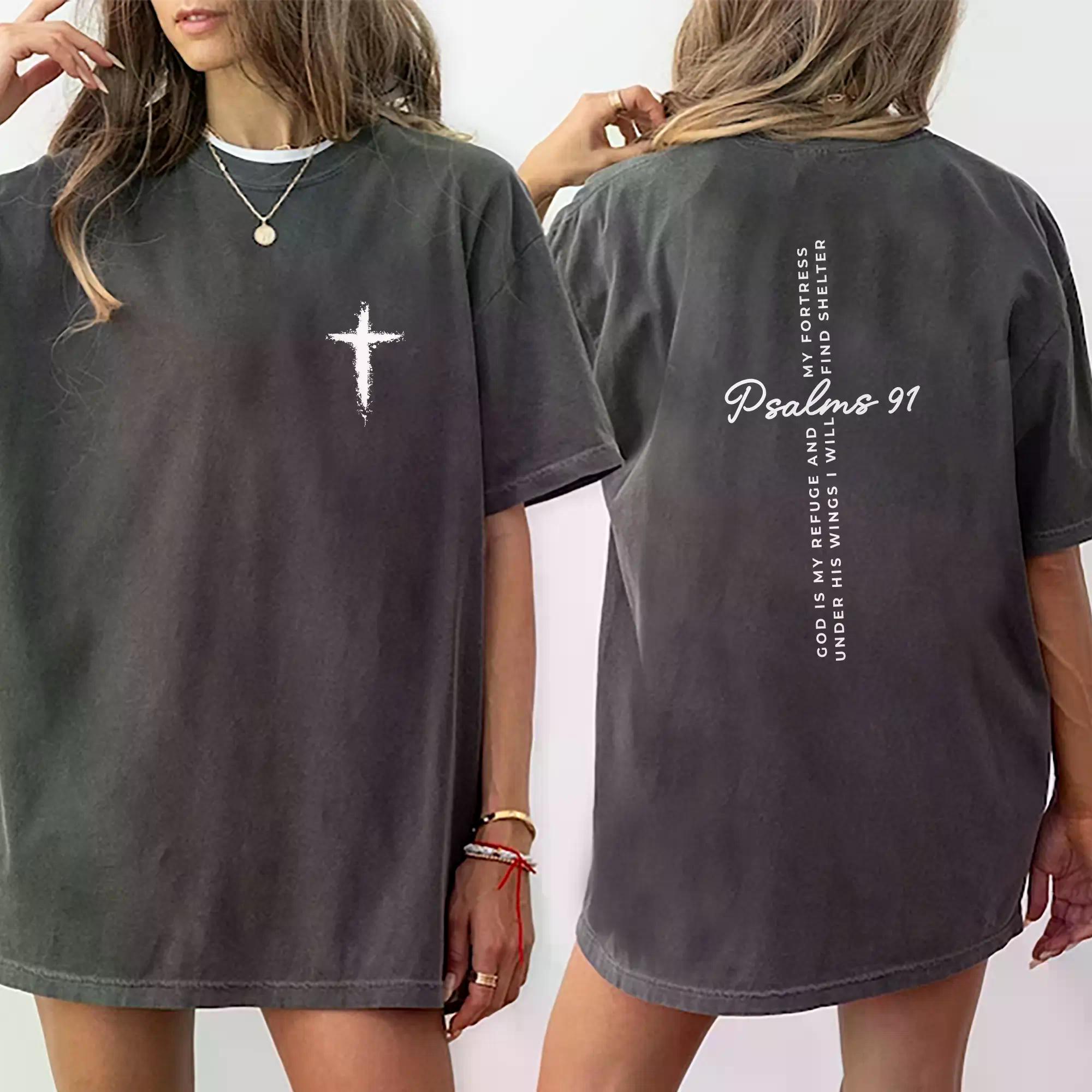 Comfort Colors Jesus Cross Shirt, Christian Faith Graphic Tee, Bible Verse Aesthetic Top, Religious Gift Shirt, Women Tee