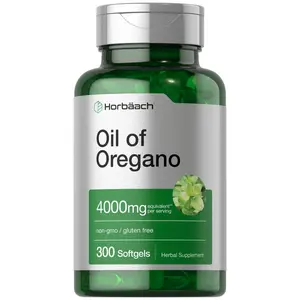 Horbäach Oregano Oil | 4000mg | 300 Softgel Capsules | Naturally Occurring Carvacrol Pills | Non-GMO and Gluten Free Extract Supplement
